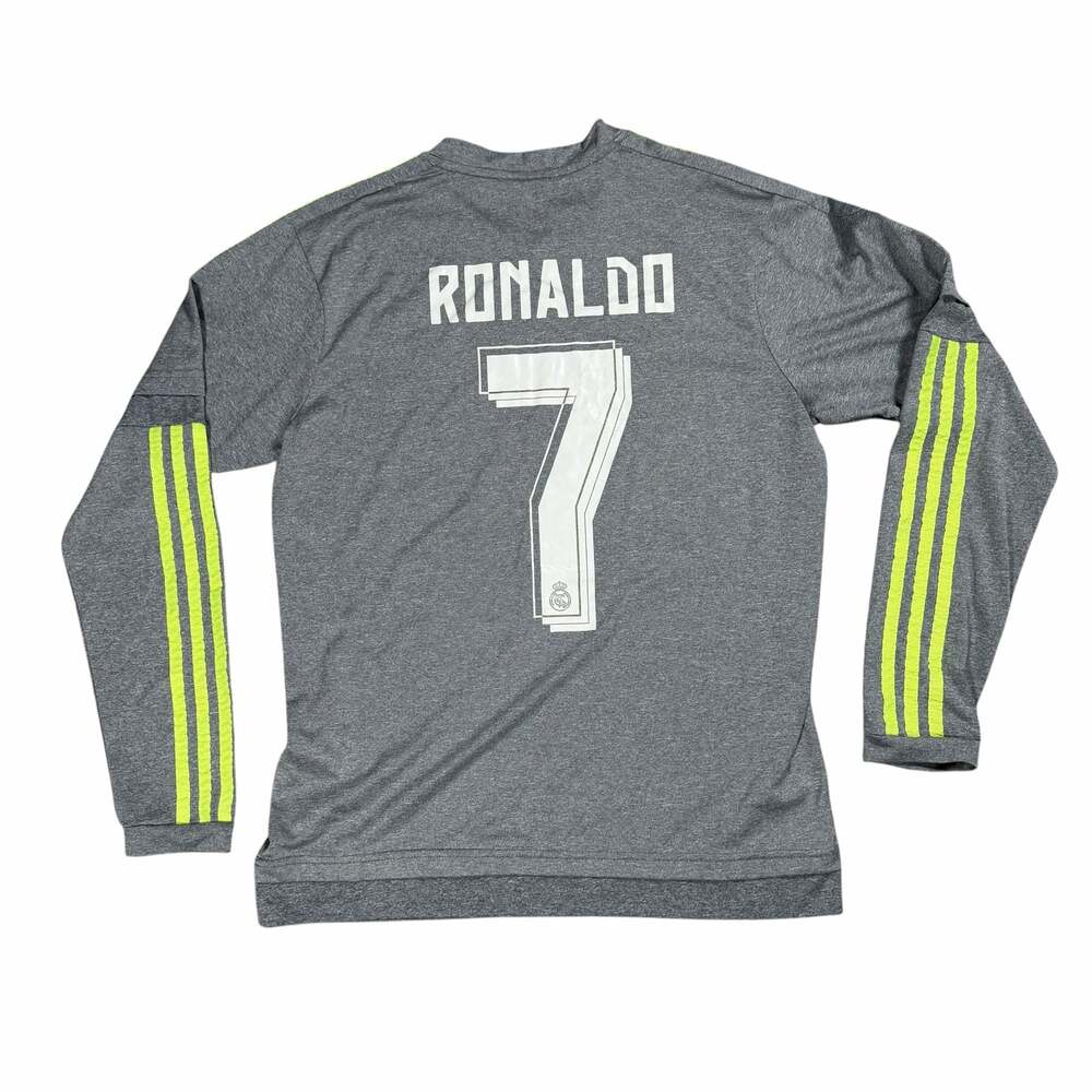 Mens Adidas Real Madrid 2015-16 Cristiano Ronaldo Long Sleeve Away Jersey Small